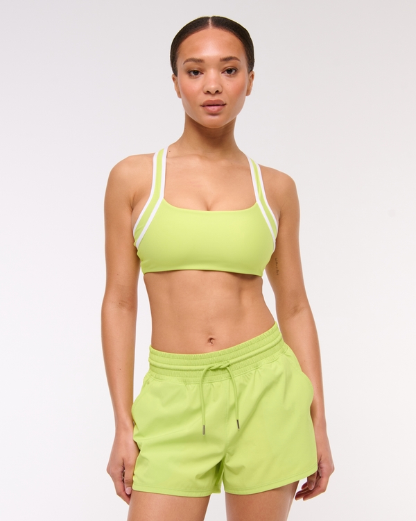 YPB motionTEK High Rise Lined Workout Short, Wild Lime view 2