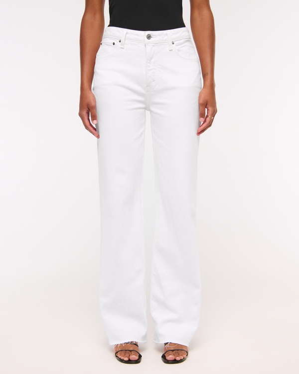 Curve Love High Rise 90s Relaxed Jean, White Raw Hem view 2